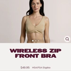 🙊BUY2 GET2 FREE🙊Wireless Zip Front Bra - Tan